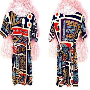 Brown Orange Handmade Indonesian Dress